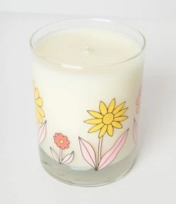 Talking Out Of Turn Accessories Multicolor Flowers Glass Candle
