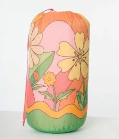 Talking Out Of Turn Light Pink & Yellow Floral Puffy Blanket