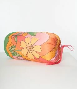 Talking Out Of Turn Light Pink & Yellow Floral Puffy Blanket