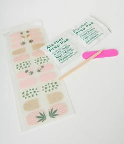 Finelines (Orange Circle) Accessories Cute Cannabis Mani Nail Wrap Kit