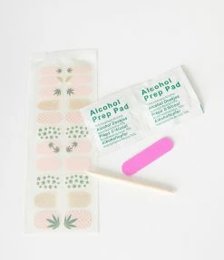 Finelines (Orange Circle) Accessories Cute Cannabis Mani Nail Wrap Kit