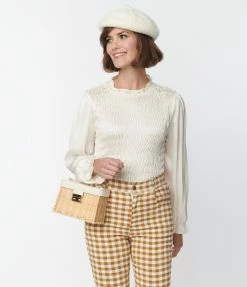 Hayden Champagne Smocked Blouse