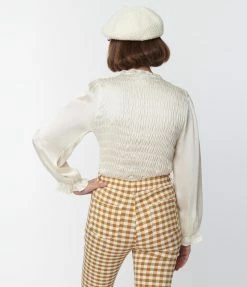 Hayden Champagne Smocked Blouse