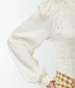 Hayden Champagne Smocked Blouse