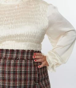 Hayden Plus Size Champagne Smocked Blouse