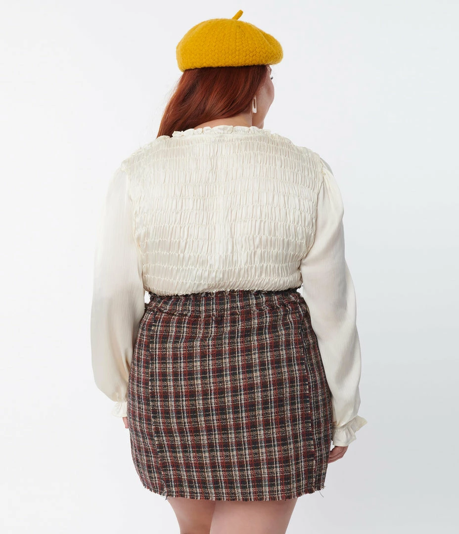 Hayden Plus Size Champagne Smocked Blouse