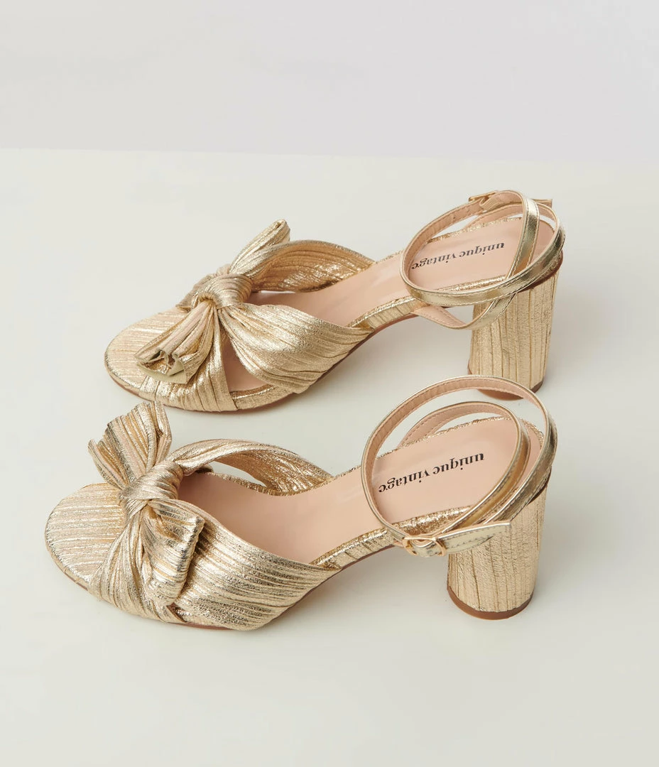 Unique Vintage Golden Slingback Bow Heel New Arrivals!