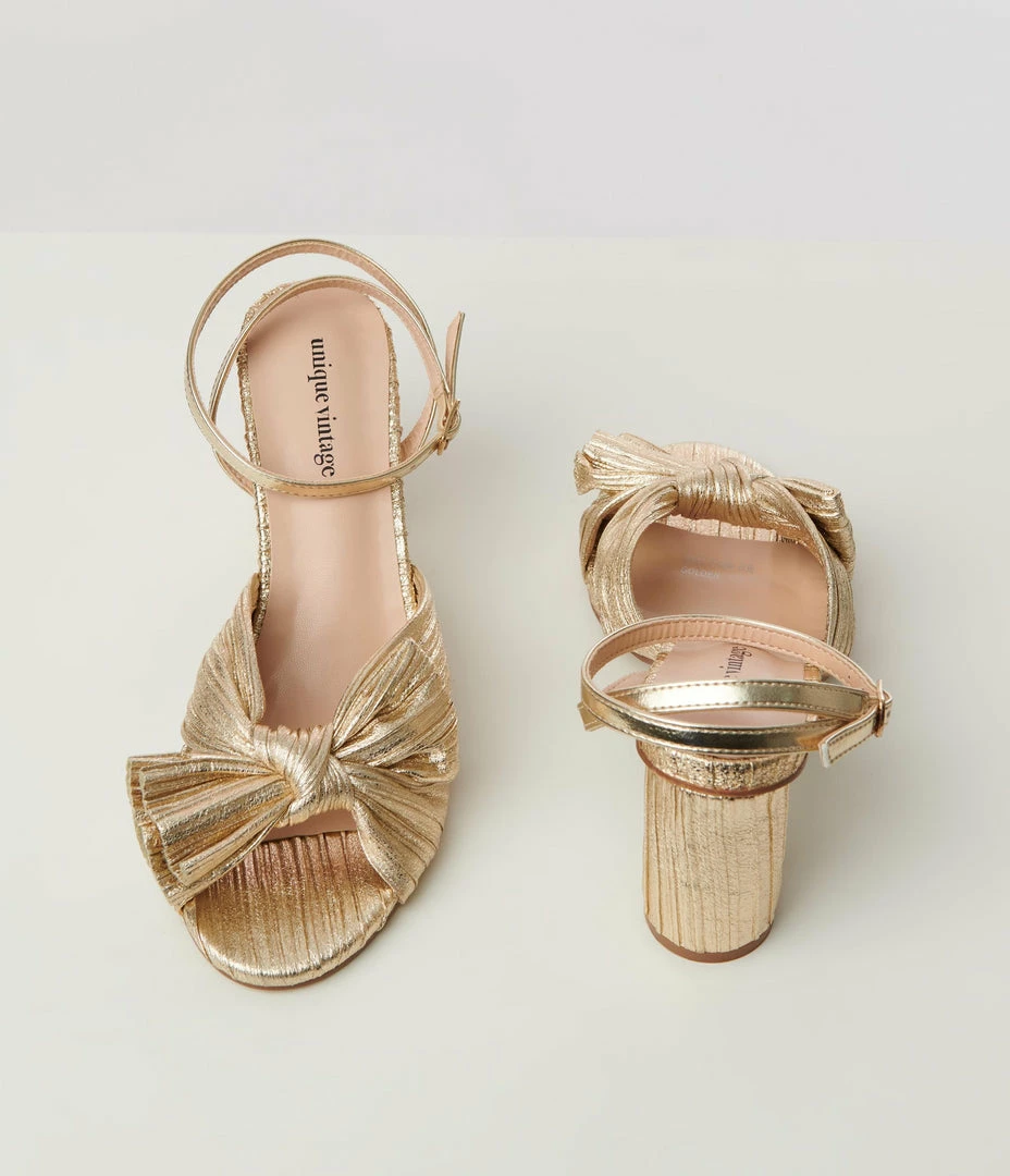 Unique Vintage Golden Slingback Bow Heel New Arrivals!
