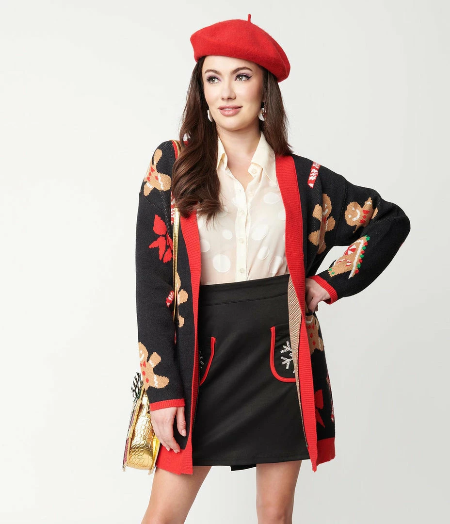 Heimish USA (Rachael) Clothing Black & Gingerbread Open Long Cardigan