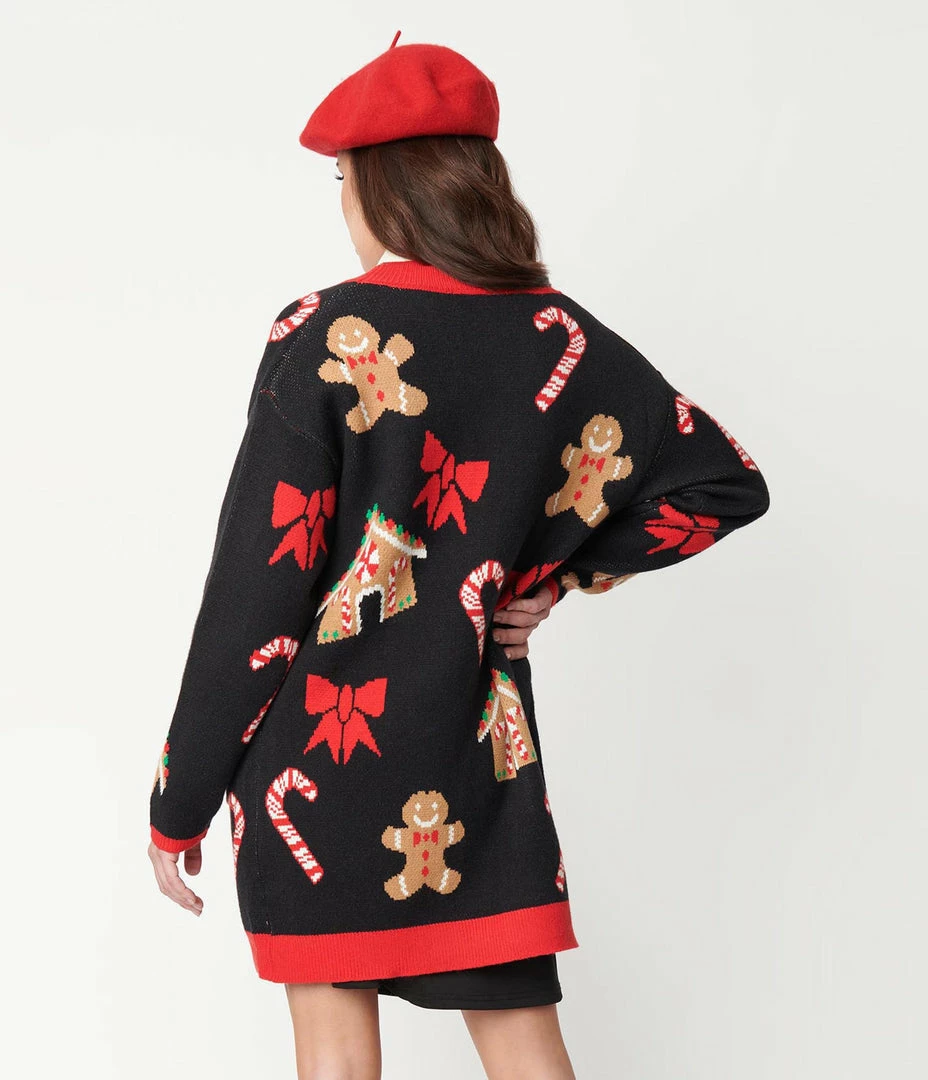 Heimish USA (Rachael) Clothing Black & Gingerbread Open Long Cardigan