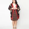 Heimish USA (Rachael) Clothing Plus Size Black & Gingerbread Open Long Cardigan