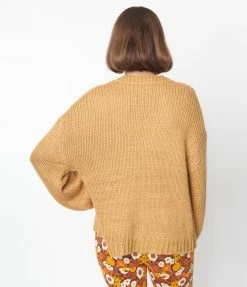 Polagram (Well Made) Brown 3D Daisy Cardigan