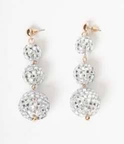FAME Accessories Layered Disco Ball Drop Earrings