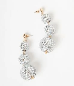 FAME Accessories Layered Disco Ball Drop Earrings