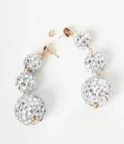 FAME Accessories Layered Disco Ball Drop Earrings