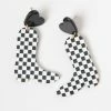 FAME Accessories Checkered Cowboy Boot Drop Earrings New Arrivals!