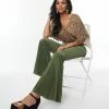 Saints & Hearts Trending Green Corduroy Flare Pants