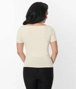 Lifestyle Group (UK) Ltd Clothing Cream Cut Out Knit Top