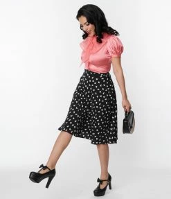 Lifestyle Group (UK) Ltd Clothing Black & White Strong Heart Swing Skirt