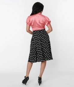 Lifestyle Group (UK) Ltd Clothing Black & White Strong Heart Swing Skirt