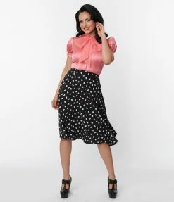 Lifestyle Group (UK) Ltd Clothing Black & White Strong Heart Swing Skirt