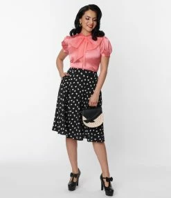 Lifestyle Group (UK) Ltd Clothing Black & White Strong Heart Swing Skirt