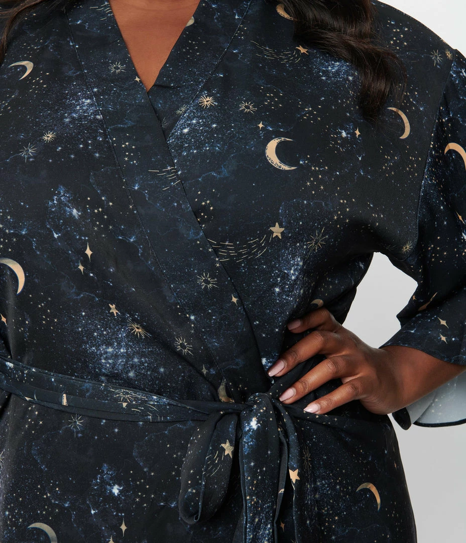 Unique Vintage Plus Size Midnight Galaxy Robe New Arrivals!