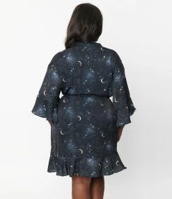 Unique Vintage Plus Size Midnight Galaxy Robe New Arrivals!