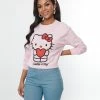 Clothing Hello Kitty X Smak Parlour Pink Heart Long Sleeve Unisex Tee
