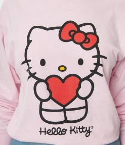 Clothing Hello Kitty X Smak Parlour Pink Heart Long Sleeve Unisex Tee