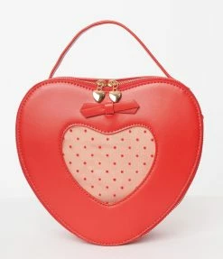 Lifestyle Group (UK) Ltd Love Is In The Air Red Leatherette Heart Handbag Accessories