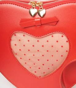 Lifestyle Group (UK) Ltd Love Is In The Air Red Leatherette Heart Handbag Accessories