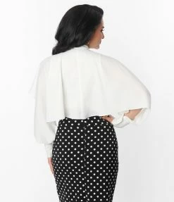 Silver Stop Inc. (Voodoo Vixen) Clothing Voodoo Vixen White Capelet Blouse