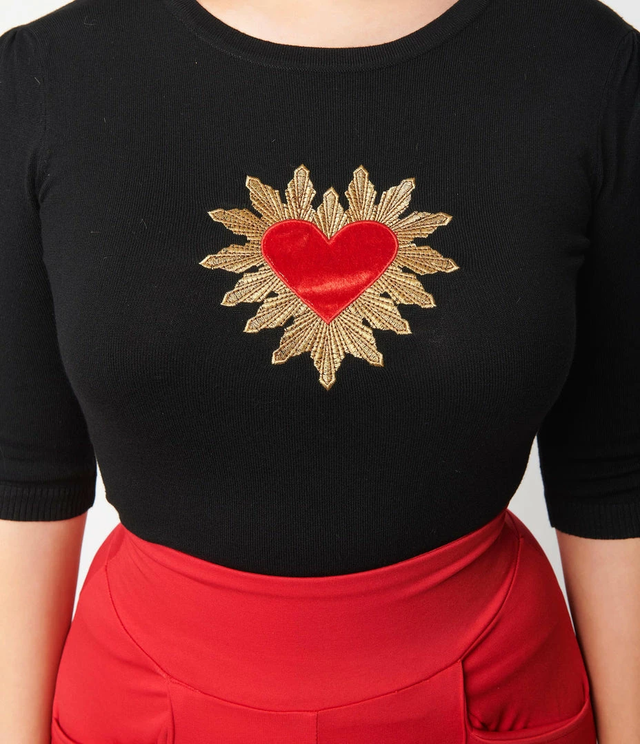 Silver Stop Inc. (Voodoo Vixen) Voodoo Vixen Queen Of Hearts Knit Top