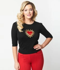 Silver Stop Inc. (Voodoo Vixen) Voodoo Vixen Queen Of Hearts Knit Top