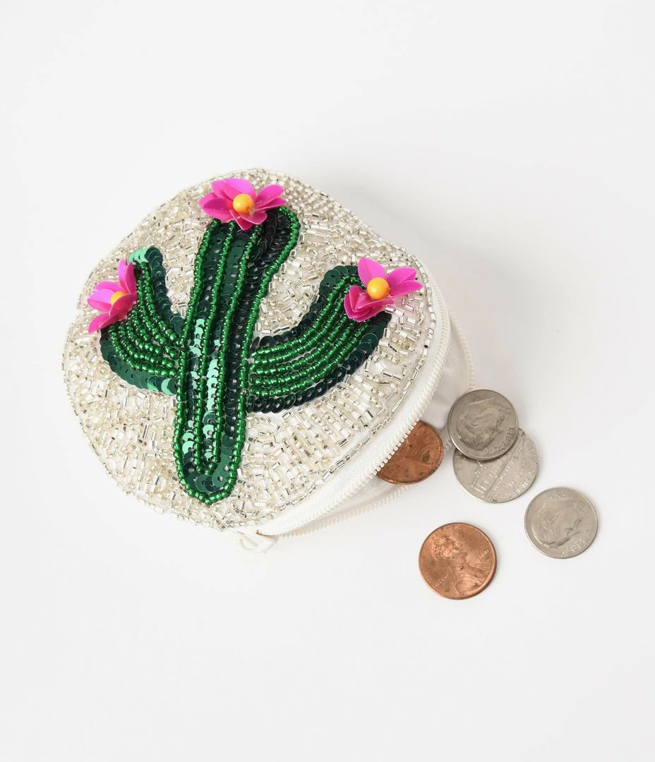 Joia Beaded Cactus Coin Purse Accessories