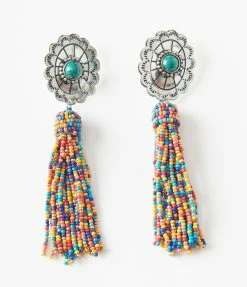 Joia Accessories Western Rainbow Bead Drop Earrings