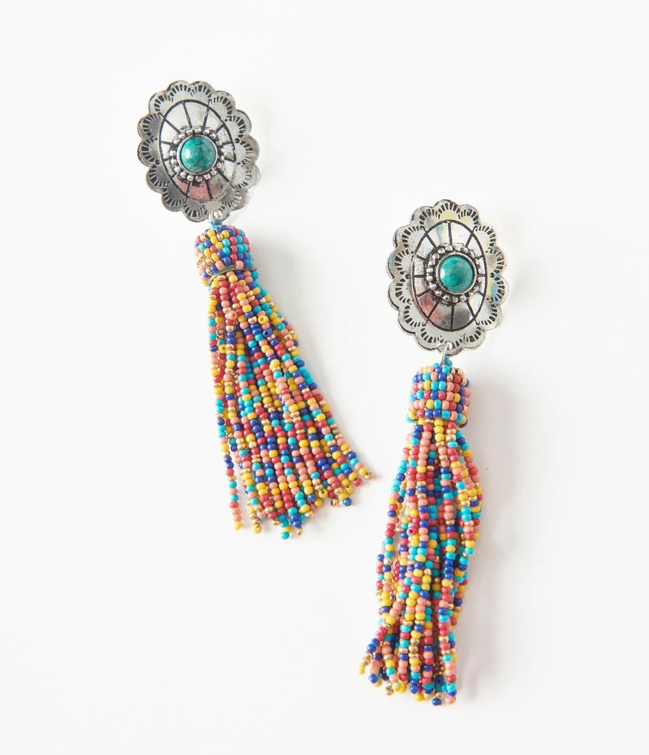 Joia Accessories Western Rainbow Bead Drop Earrings
