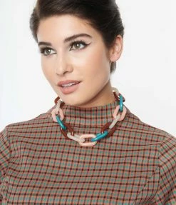 Joia Accessories Multicolor Chain Link Chunky Necklace