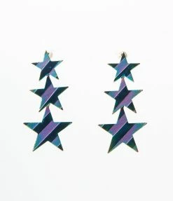 Joia Accessories Iridescent Blue Stars Drop Earrings