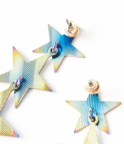 Joia Accessories Iridescent Blue Stars Drop Earrings