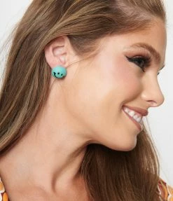 Joia Blue Smiley Face Earrings