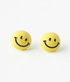 Joia Yellow Smiley Face Earrings Accessories