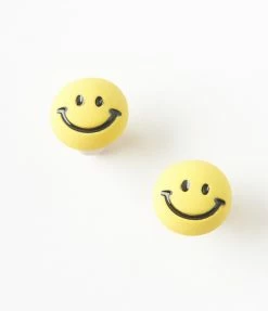 Joia Yellow Smiley Face Earrings Accessories