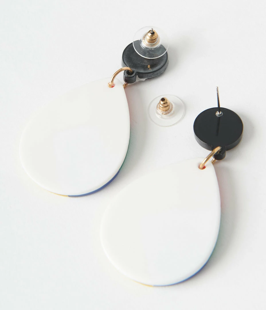 Joia Accessories Rainbow Geometric Pattern Drop Earrings