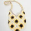 Joia Accessories White Sunflower Crochet Purse