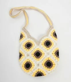 Joia Accessories White Sunflower Crochet Purse