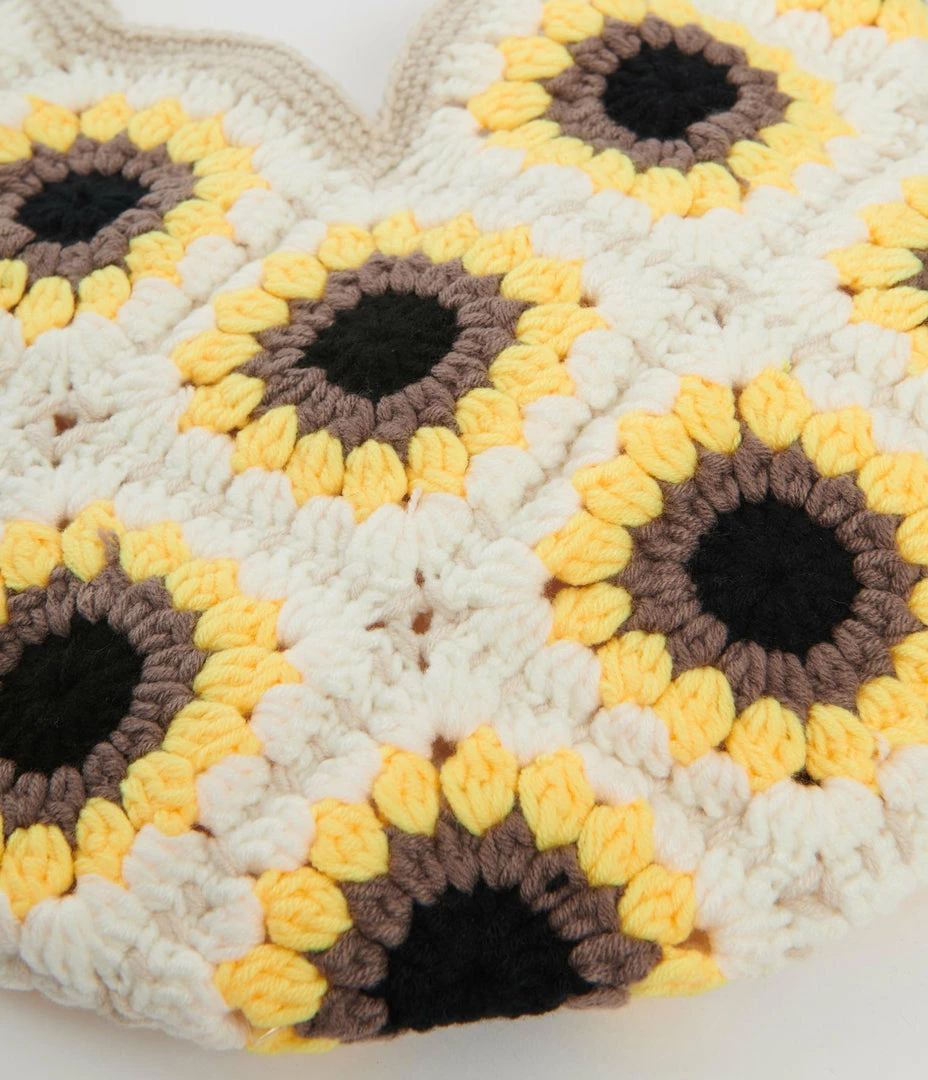 Joia Accessories White Sunflower Crochet Purse