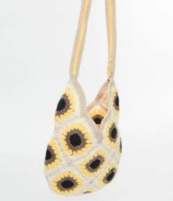 Joia Accessories White Sunflower Crochet Purse