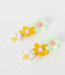 Joia Accessories Multicolor Daisy Drop Earrings
